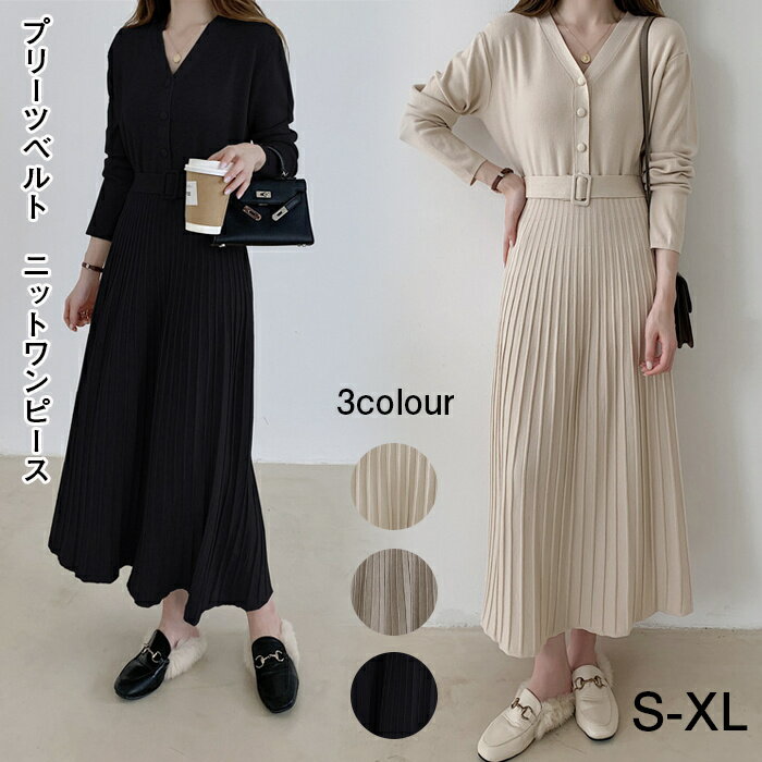 Lace Ladies ワンピース Vネックベルト付き半袖ワンピースドレス