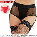 ハイウエスト ショーツ ガーターベルト 取り外し セクシー ランジェリー 下着 インナー 大きい サイズ 衣装 コスプレ パンスト ストッキング シースルー メッシュ 透け パンティ 通気性