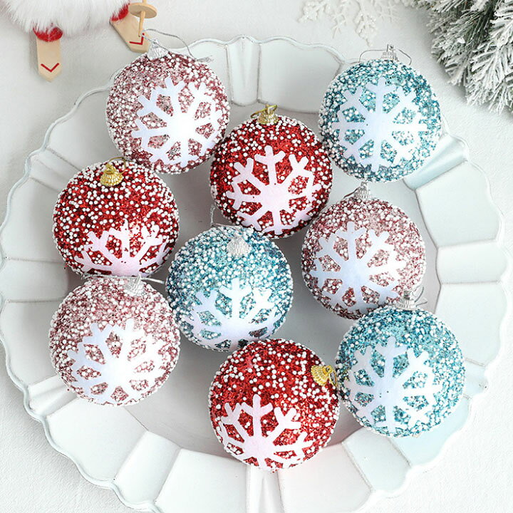 HEARTBING 楽天市場店のクリスマスボール キラキラ 8cm 単品販売 可愛い 飾り ボール クリスマスボール TATOYA デコレーション 装飾 おしゃれ パーティー イベント レッド シャンパン ピンク ブルー｜アングル2
