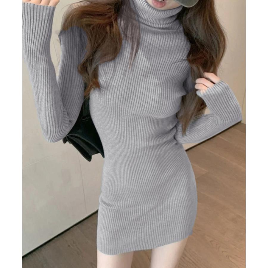 ニットワンピース ミニ タイトワンピース 長袖 セーター 秋冬 オフィス 重ね着風 柄 ゆったり おしゃれ キレイめ かわいい 40代 50代 30代