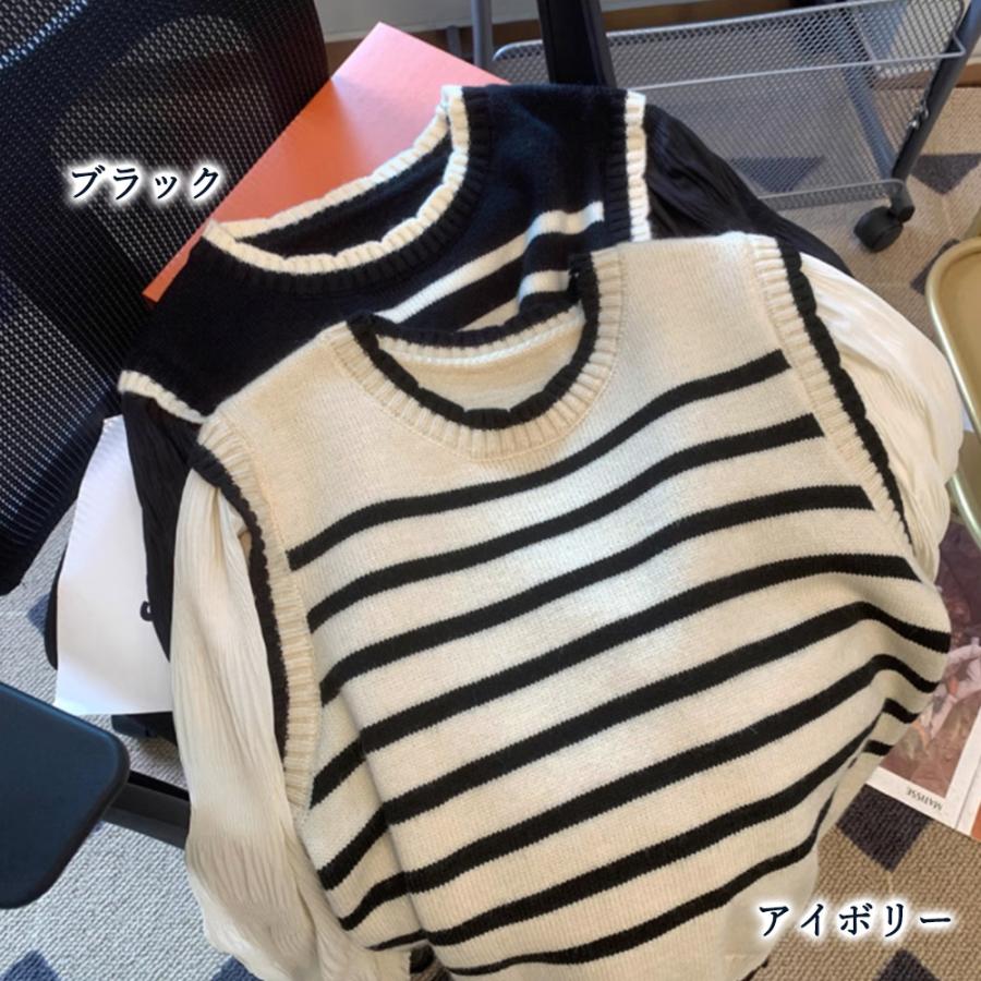 異素材ドッキングニットセーターレディース 長袖 セーター 秋冬 オフィス 重ね着風 柄 ゆったり おしゃれ キレイめ かわいい 40代 50代 30代