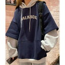 裏起毛 レイヤード風 パーカーレディース おしゃれ キレイめ かわいい ゆったり 落ち感 脚長効果 着やせ 体型カバー 40代 30代 50代