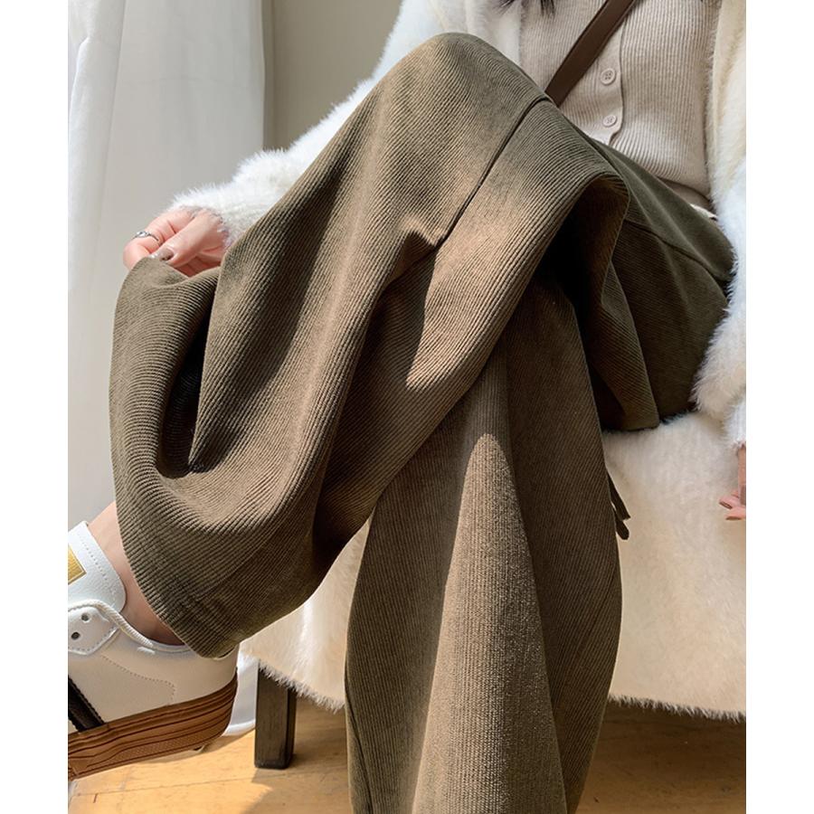 ワイドパンツ ハイウエスト 春秋冬 韓国 おしゃれ キレイめ かわいい ゆったり 落ち感 脚長効果 着やせ 体型カバー 40代 30代 50代のサムネイル