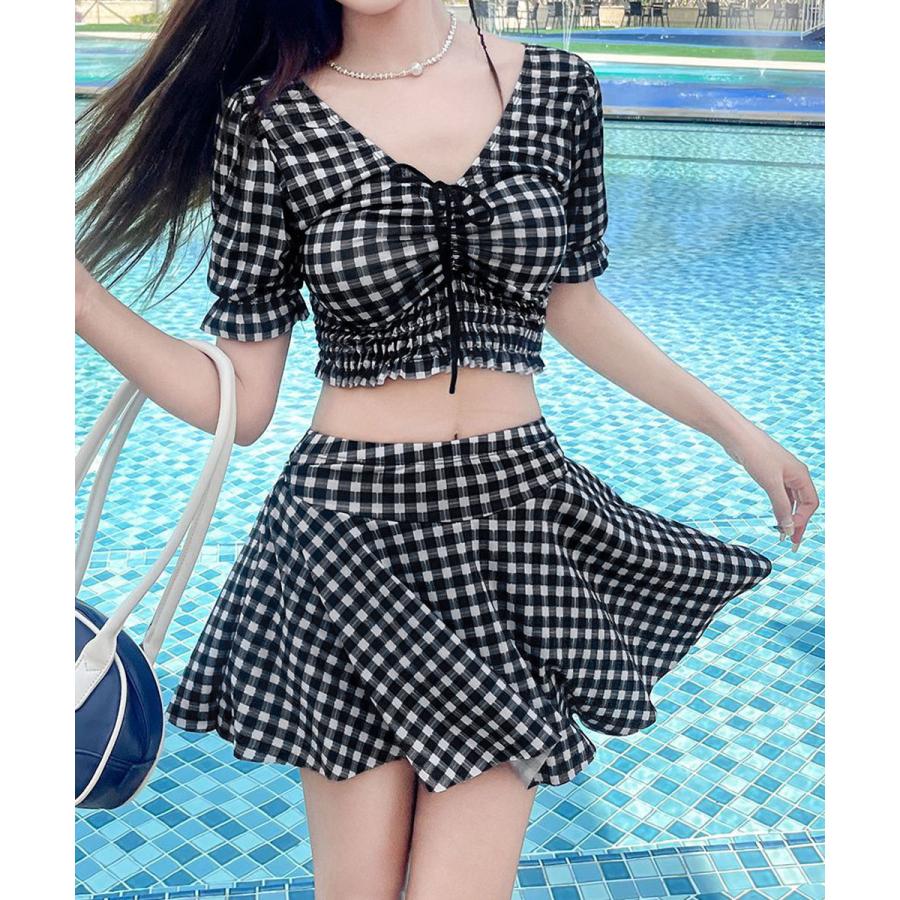 水着 レディース 盛れる水着2点セット おしゃれ キレイめ かわいい ゆったり 落ち感 脚長効果 着やせ 体型カバー 40代 30代 50代