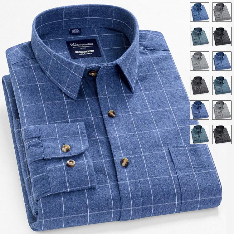 カジュアルシャツ メンズ 長袖シャツ ビジネスシャツ 通勤 就職 チェックシャツ 10代 20代 30代 秋物 ..