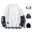 メンズ トレーナー きれいめトレーナー フェイクレイヤード 重ね着風 クルーネック 通勤 通学 秋服 秋 秋物 新作 メンズ トップス カジュアル 秋 冬 おし...