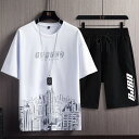 セットアップ メンズ 半袖 夏 ジャージト 上下セット Tシャツ ハーフパンツ ショートパンツ 半袖 ルームウェア 部屋着 ゆったり 夏服
