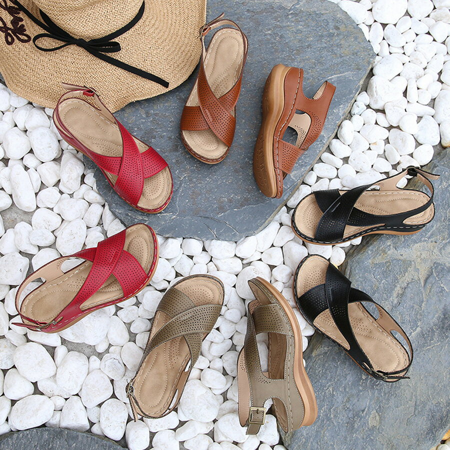 サンダル レディース シューズ ヒール 厚底 ミュール ウェッジソール　クロスサンダル サマー スナップボタン 疲れにくい 夏 ミュール 送料無料 キレイめ おしゃれ シンプル 20代 30代 40代