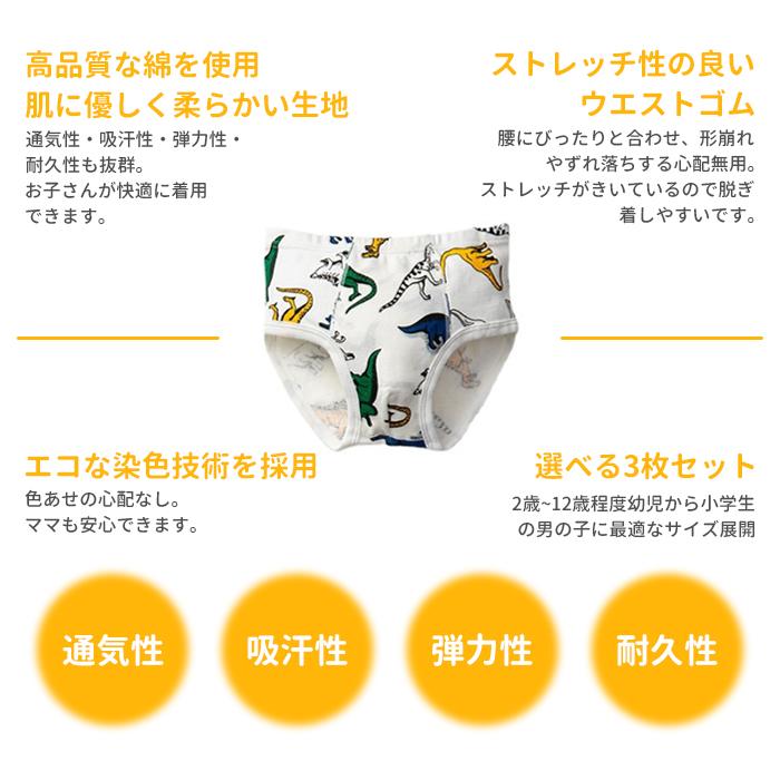 子供用パンツ 下着 男の子 子供用 キッズ ブリーフ ショーツ 綿100％ コットン セット 100 110 120 130 140 3