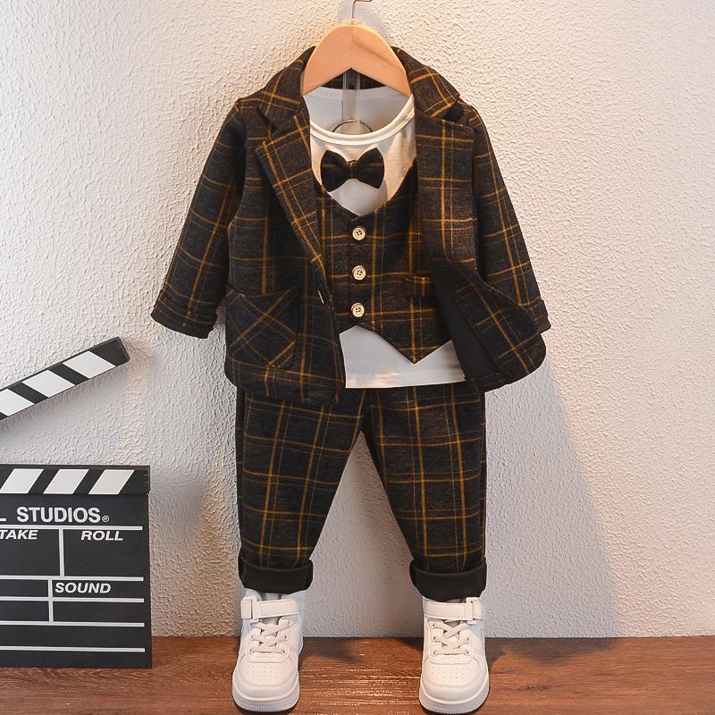男の子 ベビー フォーマル スーツ 子供服 ベビー服 紳士風 赤ちゃん 子供 キッズ 上下3点 セット 80/90/100/110