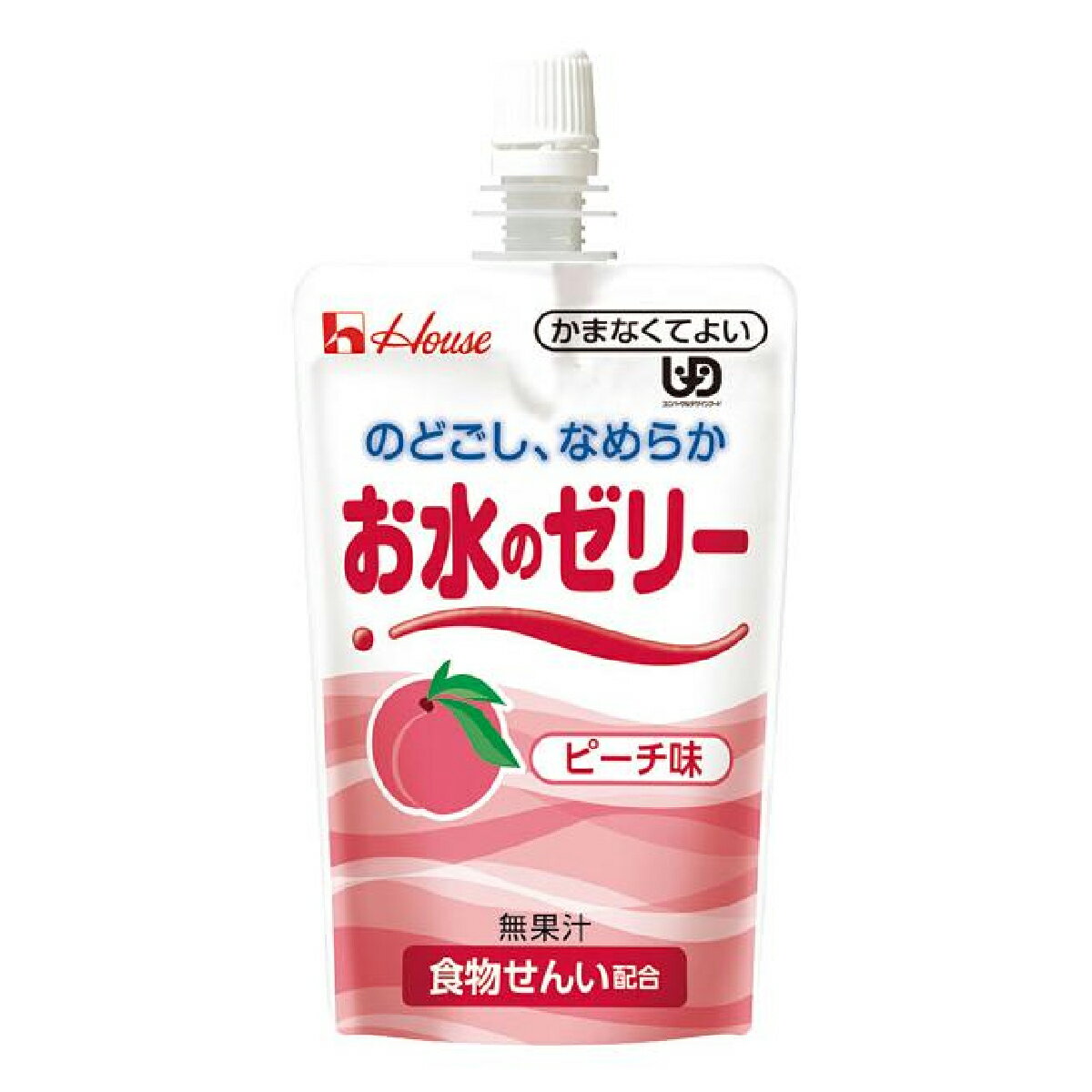 ゼリー 水分補給 熱中症対策 飲料 脱水症 予防 夏 水分補給ゼリー 介護食 ハウス食品 お水のゼリー ピーチ味 / 120g [軽減税率]のサムネイル