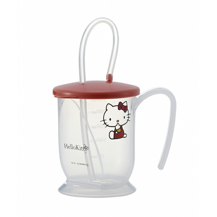 ハローキティ キティちゃん 大人 プレゼント かわいい サンリオ 介護 食器 ハンドル 持ち手 目盛 斜め 最後まで ストロー付き コップ ハローキティ