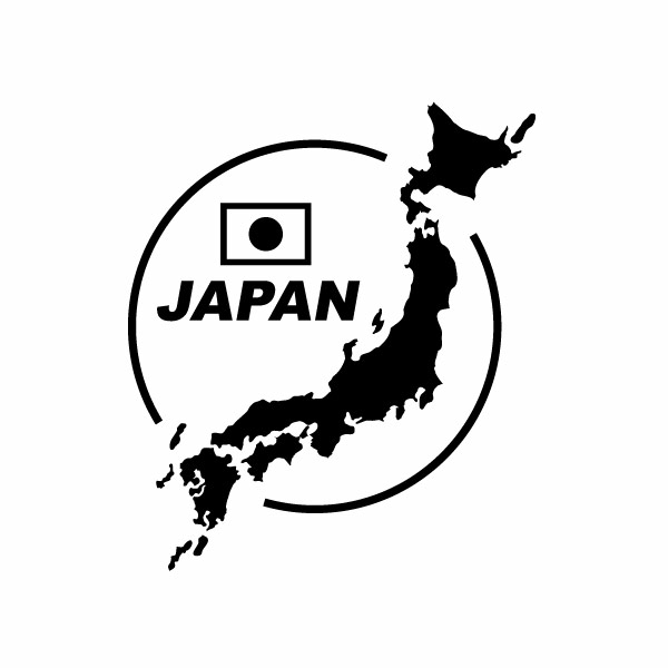 樂天商城 - カッティングステッカー JAPAN05（日本国）特大Xサイズ 2枚組 幅約33cm×高約38cm 日本地図 ハンドメイドステッカー