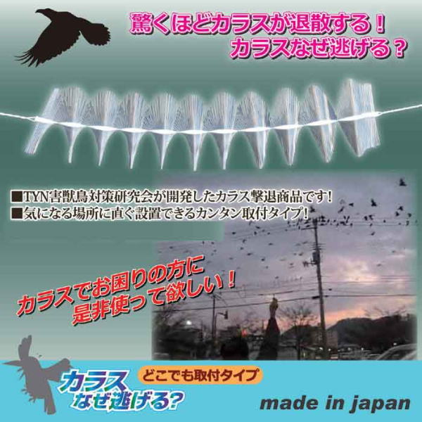 カラスなぜ逃げる どこでも取付タイプ 鳥おどし 防鳥用品 害獣鳥対策 カラス撃退 ...
