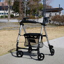 【直送品】【代引き不可】座って休憩できる歩行車 カート・シルバーカー 移動・歩行支援用品 介護用品 折りたたみ式シルバーカー 折りたたみ式 おしゃれ 4輪カート...