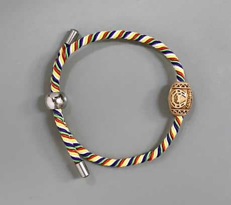 【ネコポス】【送料無料】「馬蹄と左馬」「当たり矢」「必勝祈願」五色紐ブレスレット 開運 幸運 シン..