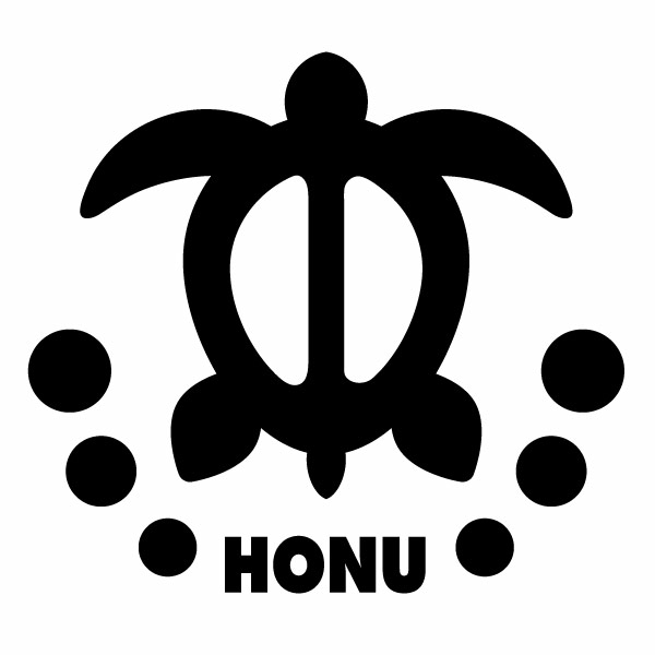 樂天商城 - HONU ホヌ（ウミガメモチーフ） Ver.010 カッティングステッカー 2枚組 幅約16.5cm×高約15cm ハワイ ホヌ ハンドメイド