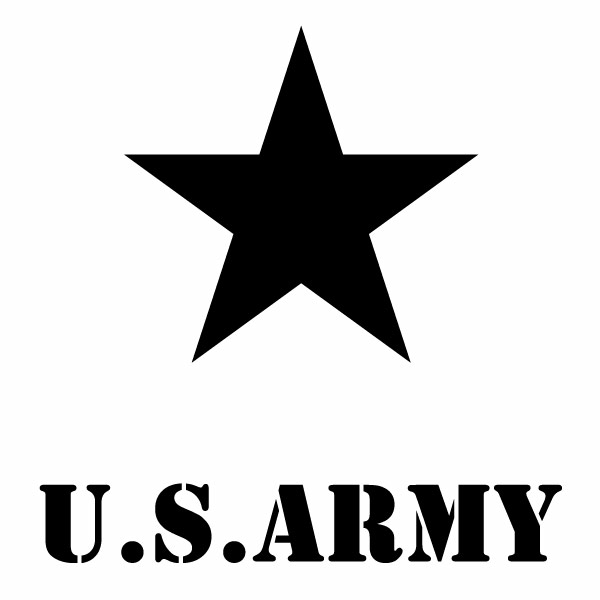 乐天商城 - U.S. ARMY 016（Bスター） カッティングステッカー 2枚組 幅約16.5cm×高約17cm ハンドメイド デカール アメリカ軍 アーミー 米軍