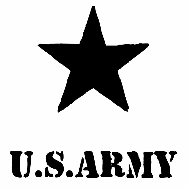樂天商城 - U.S. ARMY 021（Bスター腐食調）大判Lサイズ カッティングステッカー 2枚組 幅約27cm×高約28cm ハンドメイド デカール アメリカ軍 アーミー 米軍