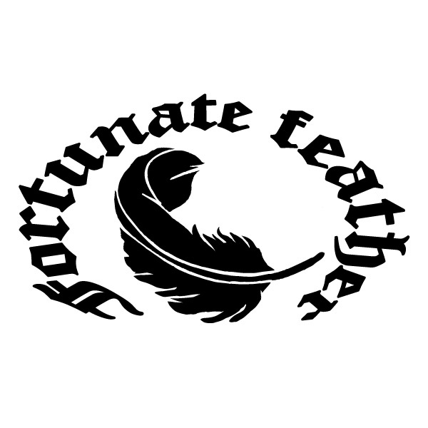 Fortunate feather（幸運の羽OV）楕円 カッティングステッカー 大判Lサイズ 2枚組 幅約28cm×高約16.5cm ハンドメイド 鷲の羽モチーフ　インディアン アメリカ アメリカン ウインドウステッカー