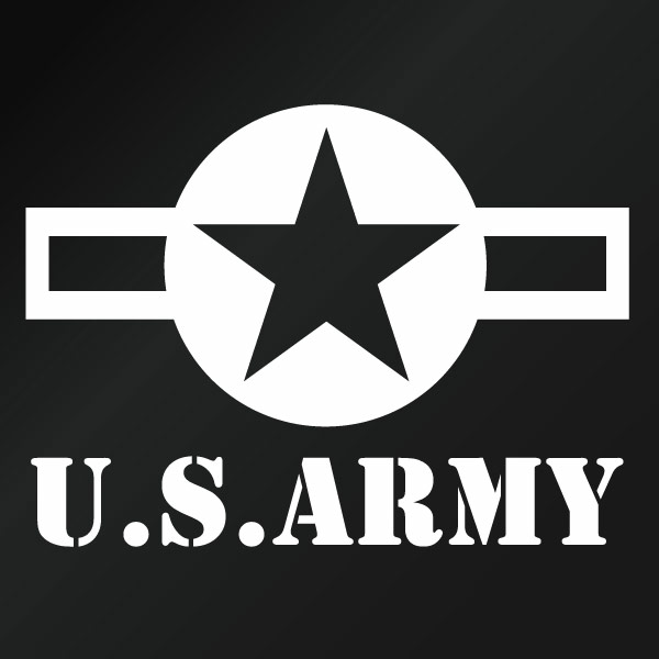 ハートドロップのU.S. ARMY ver.047 低認識型（米軍モチーフ） カッティングステッカー 大判Lサイズ 2枚組 幅約30cm×高約22cm ハンドメイド デカール アメリカ軍 アーミー 米軍｜アングル2