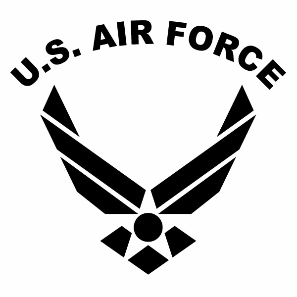樂天商城 - U.S. AIRFORCE ver.08 （米国空軍モチーフ） カッティングステッカー 2枚組 幅約18cm×高約16.5cm ハンドメイド デカール アーミー アメリカ空軍マーク