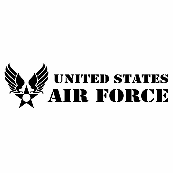 樂天商城 - U.S. AIRFORCE ver.06（米国空軍モチーフ） カッティングステッカー 2枚組 大判Lサイズ 幅約38.5cm×高約10.5cm ハンドメイド デカール アーミー アメリカ空軍マーク