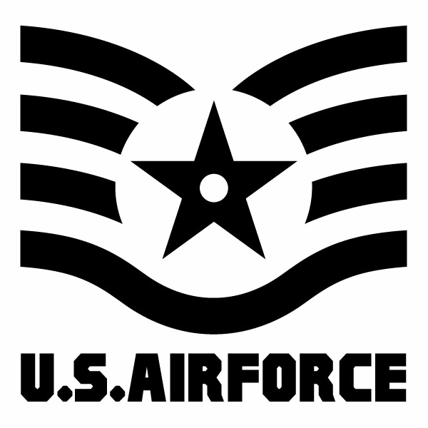 樂天商城 - U.S. AIRFORCE ver.051 サージェントモチーフ（軍曹） カッティングステッカー 大判Lサイズ 2枚組 幅約27cm×高約26.3cm ハンドメイド デカール アーミー アメリカ空軍