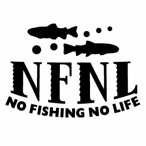 樂天商城 - NO FISHING NO LIFE 050 ヤマメイワナモチーフ カッティングステッカー 大判Lサイズ 2枚組 幅約25cm×高約17.4cm ノーフィッシングノーライフ釣りステッカー