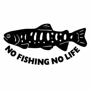 NO FISHING NO LIFE 043 ヤマメモチーフ カッティングステッカー ミニサイズ 3枚組 幅約12cm×高約5.9cm ノーフィッシングノーライフ釣りステッカー