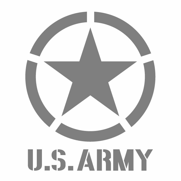 樂天商城 - U.S. ARMY 02 グレー（米軍モチーフ） カッティングステッカー ミニサイズ 3枚組 グレー色 幅約8.2cm×高約10cm ハンドメイド デカール ミリタリーモチーフ