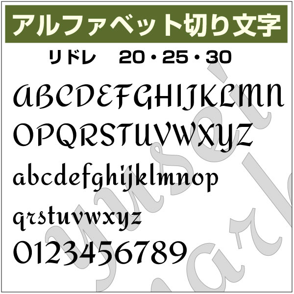 10文字までセット アルファベットステッカー リドレ03 オーダー切り文字 高さ70mm 80mm より選べる！大文字 小文字あり オーダータイプ 防水 カッティングステッカー diy DIY