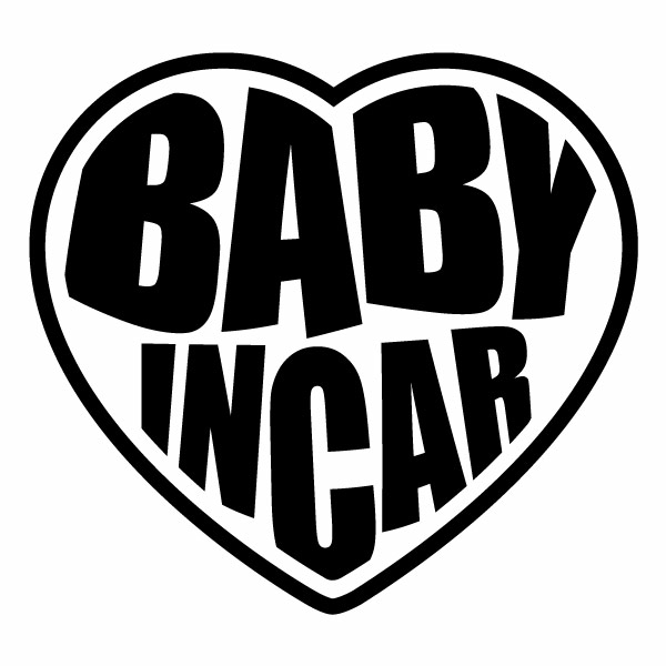 樂天商城 - 2枚組 BABY IN CAR Ver.146（赤ちゃんが乗ってます） インハート カッティングステッカー 幅約13cm×高約12cm ハンドメイド Baby in car ウインドウステッカー