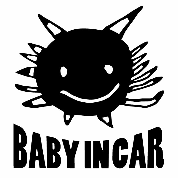 樂天商城 - 2枚組 Baby in Car Ver.158（赤ちゃんが乗ってます） カッティングステッカー 幅約15cm×高約16cm 園児タッチ、ハンドメイド ベビーインカー ウインドウステッカー
