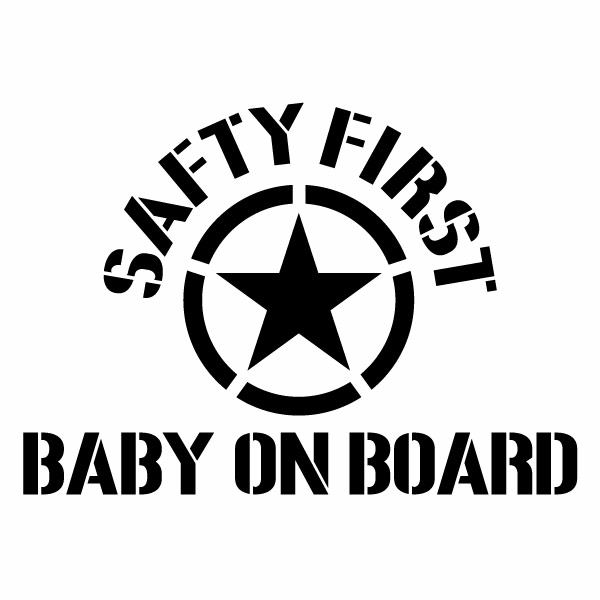 樂天商城 - 2枚組 BABY ON BOARD ML 0256（赤ちゃんが乗っています） スター カッティングステッカー 幅約15.5cm×高約11cm ハンドメイド ベビーインカー 車用ステッカー