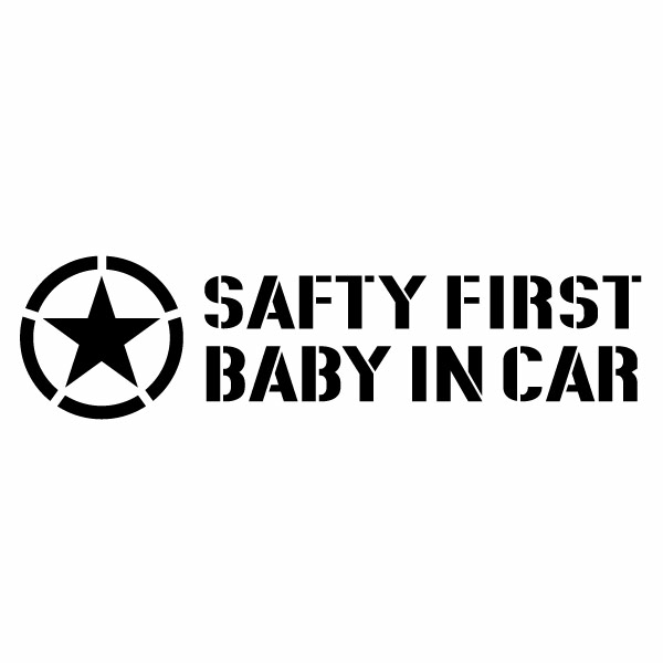 樂天商城 - 2枚組 BABY IN CAR BIML 0260（赤ちゃんが乗っています） スター カッティングステッカー 幅約18cm×高約4.7cm ハンドメイド ベビーインカー 車用ステッカー
