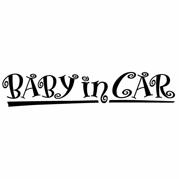 樂天商城 - 2枚組 BABY in CAR Ver.180（赤ちゃんが乗っています） くるりん カッティングステッカー 幅約20cm×高約4cm ハンドメイド ベビーインカー 車用ステッカー