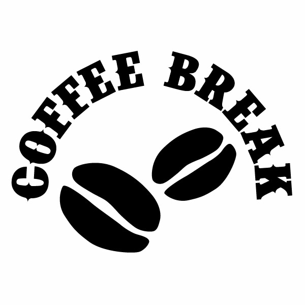樂天商城 - COFFEE BREAK（コーヒーブレイク）Ver.08 カッティングステッカー ミニサイズ 3枚組 幅約11cm×高約7.9cm ハンドメイド 店舗・飲食店の演出に、ショップディスプレイ