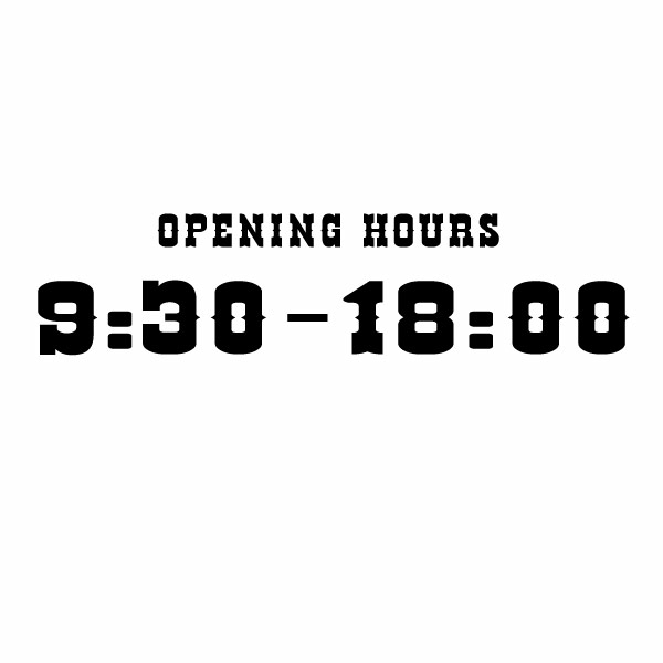乐天商城 - カッティングステッカー OPENING HOURS（24H表示） 時間オーダータイプ016（EL） 特大Xサイズ 2枚組 幅約39cm×高9.3cm 営業時間サイン