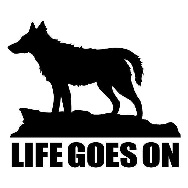 樂天商城 - カッティングステッカー LIFE GOES ON WOLF ver.26（人生は続く）ミニサイズ 3枚組 幅約10cm×高約8.5cm ハンドメイド デカール ウルフ ステッカー アウトドア