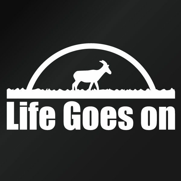 樂天商城 - カッティングステッカー Life goes on ver.08（人生は続く）ミニサイズ 3枚組 幅約11cm×高約5.7cm ハンドメイド デカール ライフゴーズオン ステッカー アウトドア