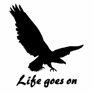 樂天商城 - Life goes on イーグルモチーフ（イヌワシ）01 カッティングステッカー 2枚組 幅約14.6cm×高約16.5cm ハンドメイド デカール