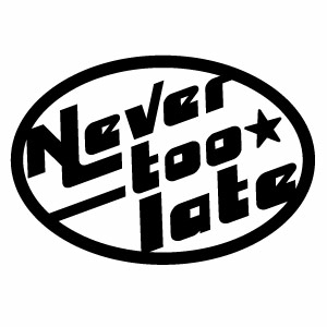 Never too late OV 011 （ネバートゥーレイト） カッティングステッカー ミニサイズ 3枚組 幅約9.7cm×高約6.7cm ハンドメイド デカール