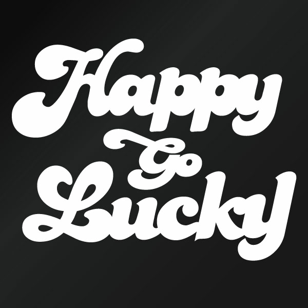 樂天商城 - カッティングステッカー Happy go Lucky 001（ハッピーゴーラッキー）2枚組 幅約16.5cm×高約12.9cm ハンドメイド デカール