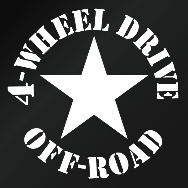 樂天商城 - 4-WHEEL DRIVE 19（1スター） カッティングステッカー 2枚組 幅約16.5cm×高約16.5cm ハンドメイド デカール