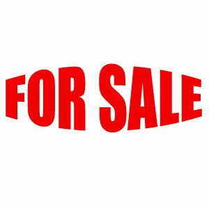 FOR SALE OV 006 カッティングステッカー 大判Lサイズ 2枚組 幅約29cm×高約10.1cm 高耐候性防水ステッカー