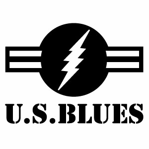 樂天商城 - カッティングステッカー U.S. BLUES 001 2枚組 幅約20cm×高約14.6cm USブルース ハンドメイドデカール