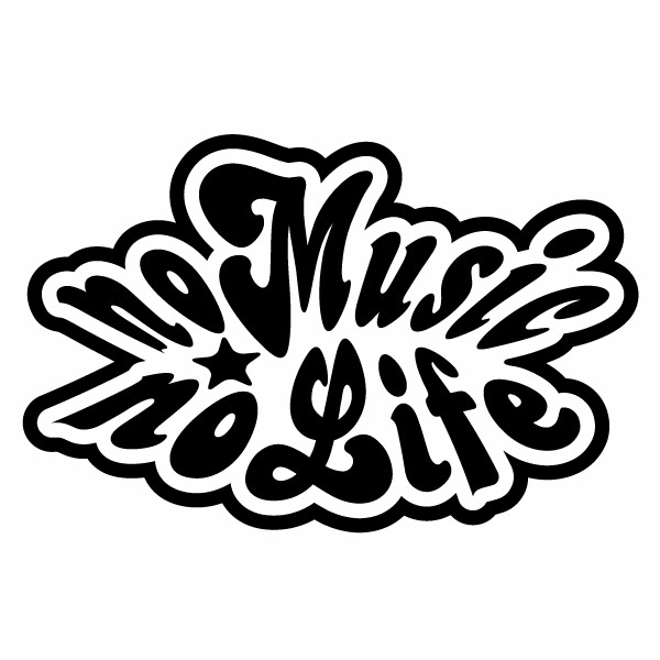 樂天商城 - カッティングステッカー NO MUSIC NO LIFE ver.08（EXP） ミニサイズ 3枚組 幅約11cm×高約7.1cm ノーミュージックノーライフ ハンドメイド デカール