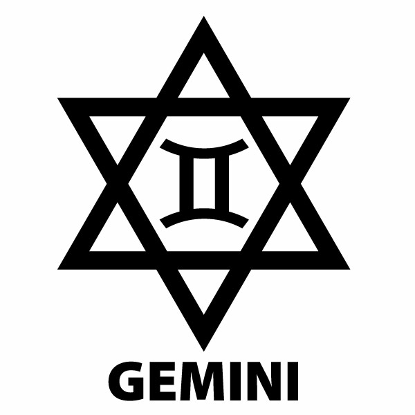 GEMINI（ふたご座）Ver.08 カッティングステッカー ミニサイズ 3枚組 幅約8.4cm×高約11cm ハンドメイド 牡牛座 星座ステッカー 車 ウインドウステッカー