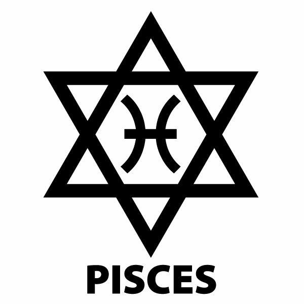 PISCES（うお座）Ver.07 カッティングステッカー 2枚組 幅約12.5cm×高約16.5cm ハンドメイド 魚座 星座ステッカー 車 ウインドウステッカー